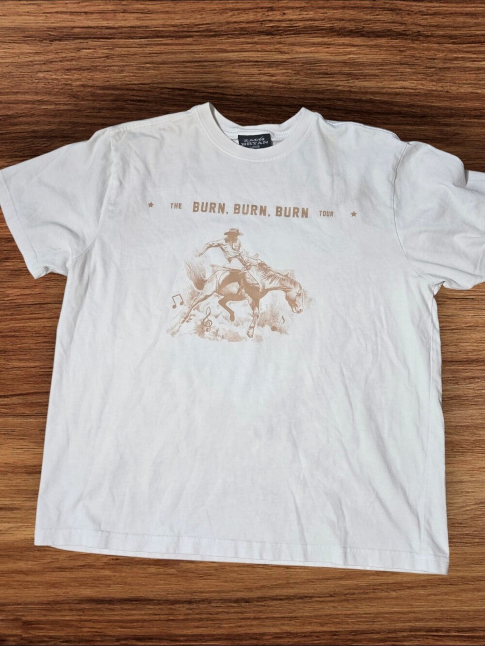 Zach Bryan Cream'The Burn, Burn, Burn' Concert Western Graphic T-Shirt
